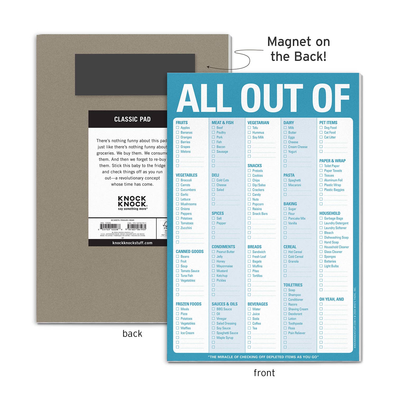 Knock Knock - All Out Of Note Pad with Magnet - Blue | The Shops at ...