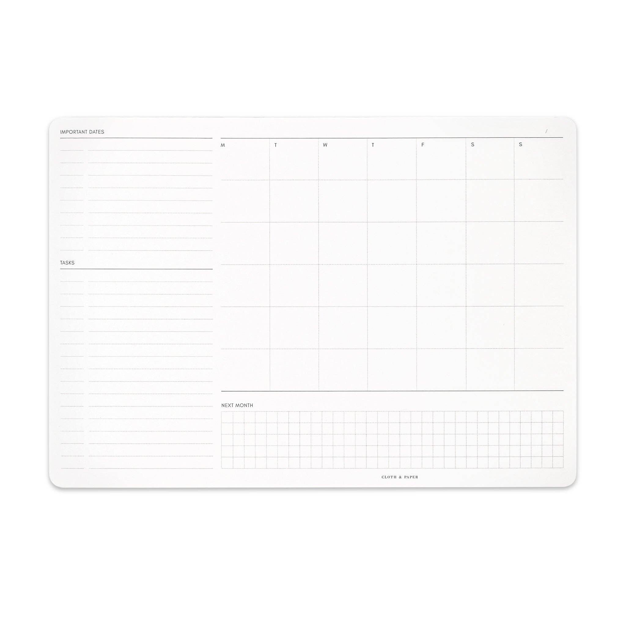 Cloth & Paper - Monthly Admin Desk Pad | The Shops at Clark & Main